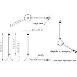 Antenă 868 Mhz 3dBi mufă magnetică SMA