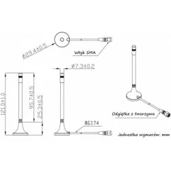 Antenă 868 Mhz 3dBi mufă magnetică SMA