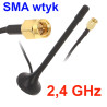 Antena WiFi 2.4GHz 2dBi MAGNETYCZNA wtyk SMA