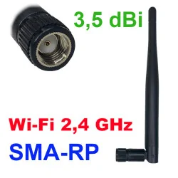 Antenă WiFi 2.4GHz 3.5dBi Omnidirecțională SMA-RP