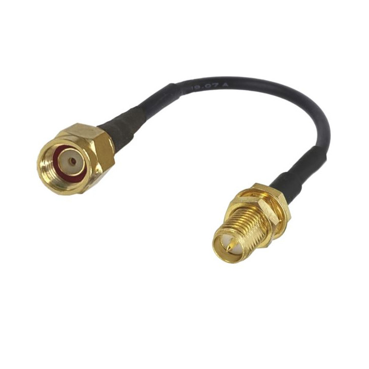 Pigtail SMA-RP socket / SMA-RP plug RG174 50cm