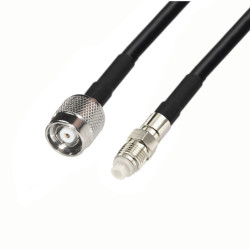 Antenna cable FME socket / RPTNC plug RG58 1m