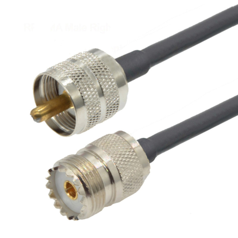 Antenna cable UHF socket / UHF plug RG58 1m