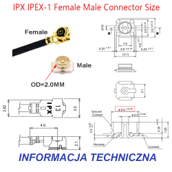 Pigtail MHF4-IPX4 wtyk / MHF4-IPX4 wtyk 5cm