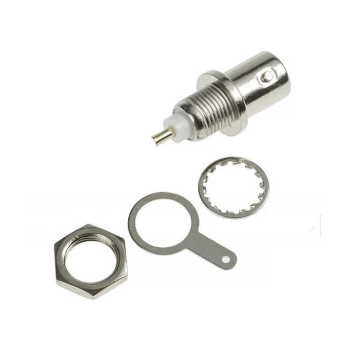 BNC socket for CHASSIS housing, nut mounting
