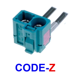 FAKRA 2 * RG174 CODE-Z ANGLED cable socket