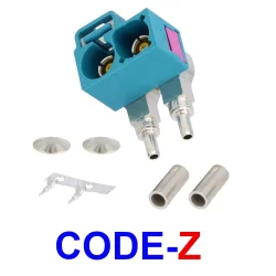 FAKRA 2 * RG174 CODE-Z cable socket, ANGLE