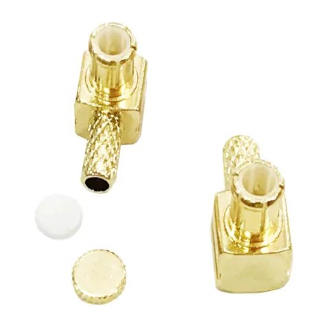 MCX plug connector for RG174 cable, ANGLED