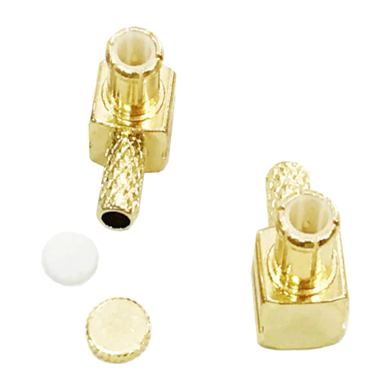 MCX plug connector for RG174 cable, ANGLED