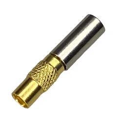 MMCX socket connector crimped onto RG174 cable, straight