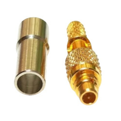 MMCX plug connector crimped for RG174 cable, straight