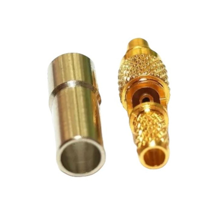 MMCX plug connector crimped for RG174 cable, straight