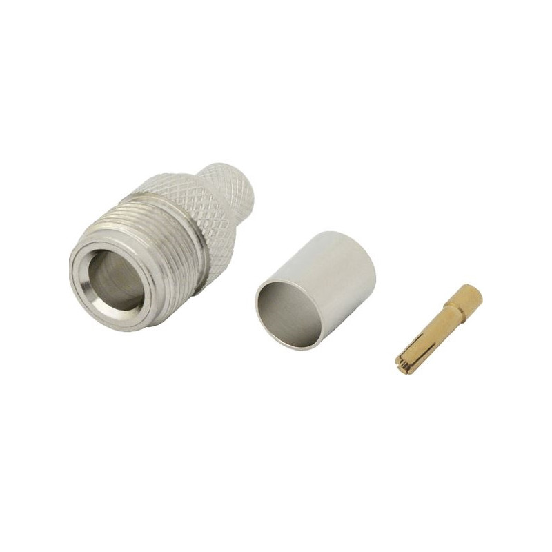 N socket connector for LMR300 cable, CLAMPED