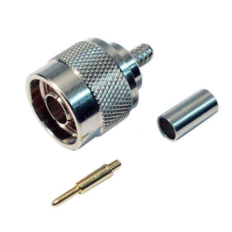 N plug connector for RG58 cable crimped