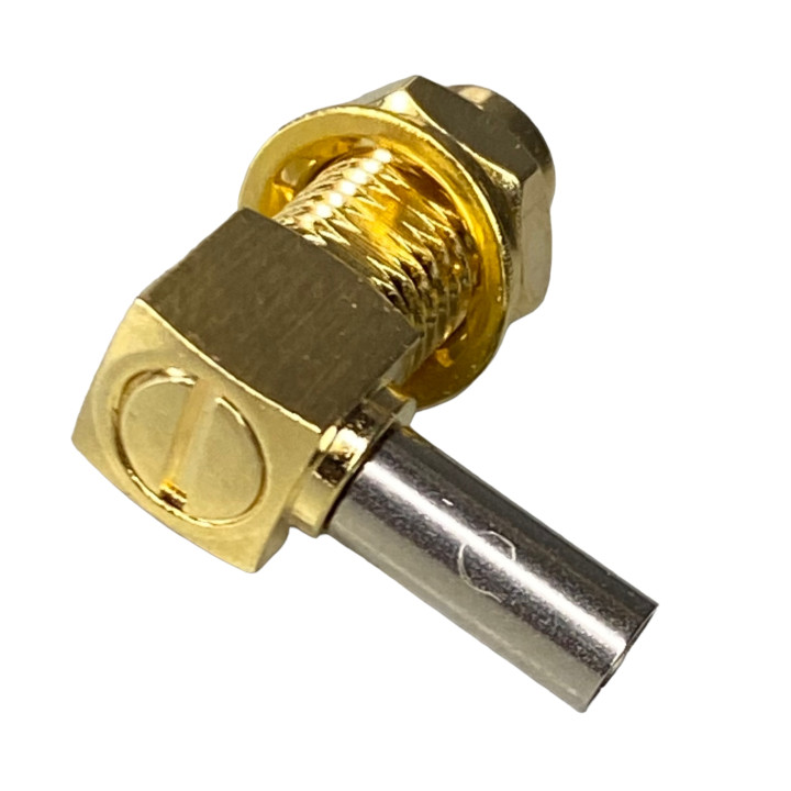 SMA female connector for RG174 cable CRIMP ANGLED