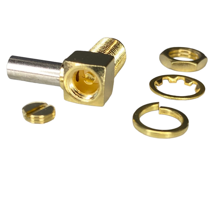 SMA female connector for RG174 cable CRIMP ANGLED