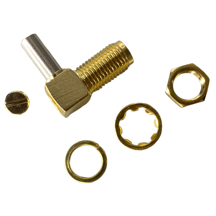SMA female connector for RG174 cable CRIMP ANGLED
