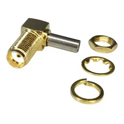 Conector priză SMA pentru cablu RG174, ANGLE CLAMPED