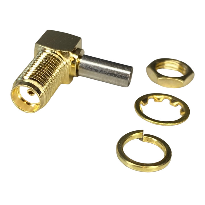 SMA female connector for RG174 cable CRIMP ANGLED