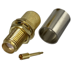 SMA RP socket connector for LMR300 cable, crimped