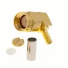 SMA-RP plug connector for RG174 cable CRIMPED ANGLE
