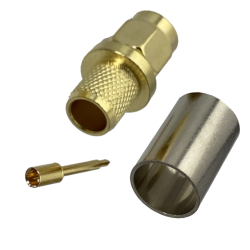 SMA plug connector for LMR300 cable crimped