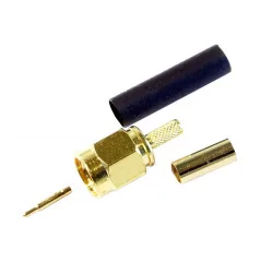 SMA plug connector for RG174 crimped cable