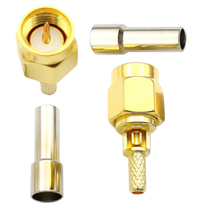 SMA plug connector for RG174 cable CRIMP v1