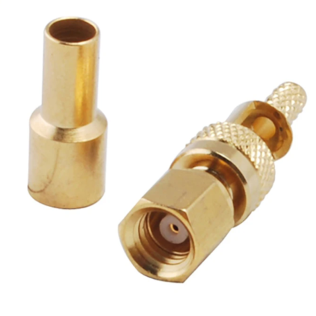 SMC plug connector for RG174 cable, crimped