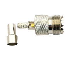 UHF socket connector for RG58 cable, crimped