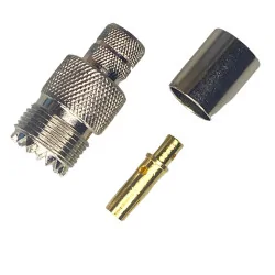 UHF socket connector for H1000 cable, crimped