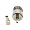 UHF socket connector for RG174 cable, crimped