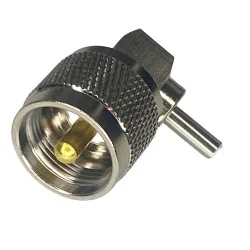 UHF plug connector on RF174 cable, crimped, ANGLE