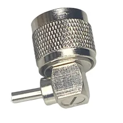 UHF plug connector on RF174 cable, crimped, ANGLE