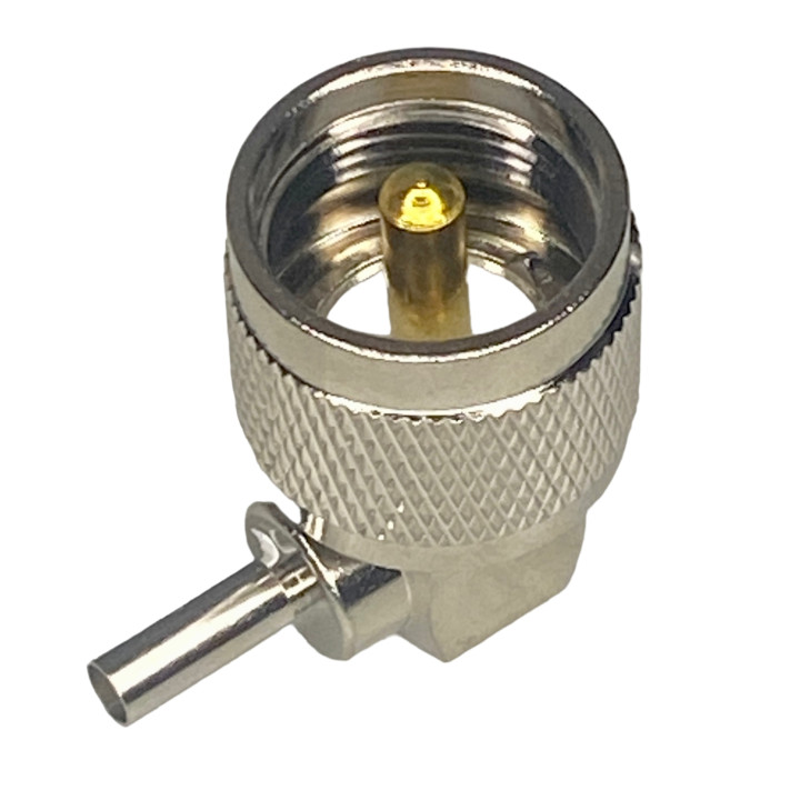 Złącze wtyk UHF na kabel RG174  zaciskany KĄTOWY 