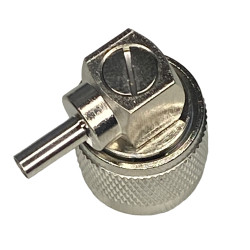 UHF plug connector for RG174 cable, crimped, ANGLED