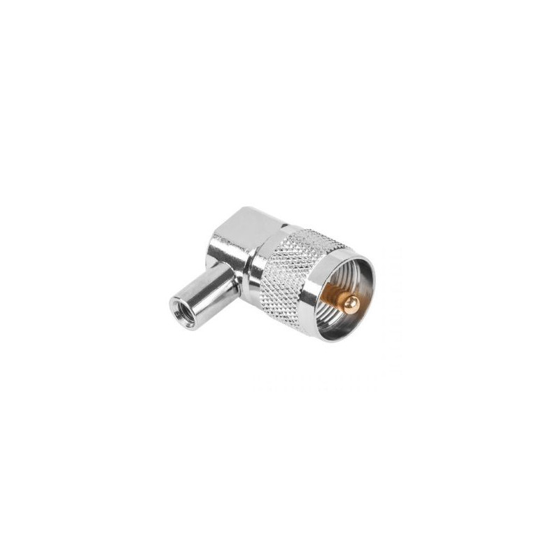 Conector UHF pe cablu RG58, unghi înșurubat