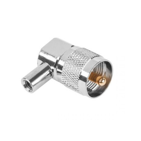 UHF plug connector for RG58 cable SCREW-ON ANGLE