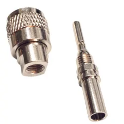 Soldered UHF plug connector for RG58 cable