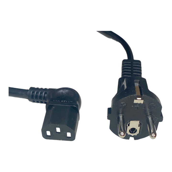 KABEL ZASILAJĄCY C13  kątowy / SHUCKO prosty 0,8m