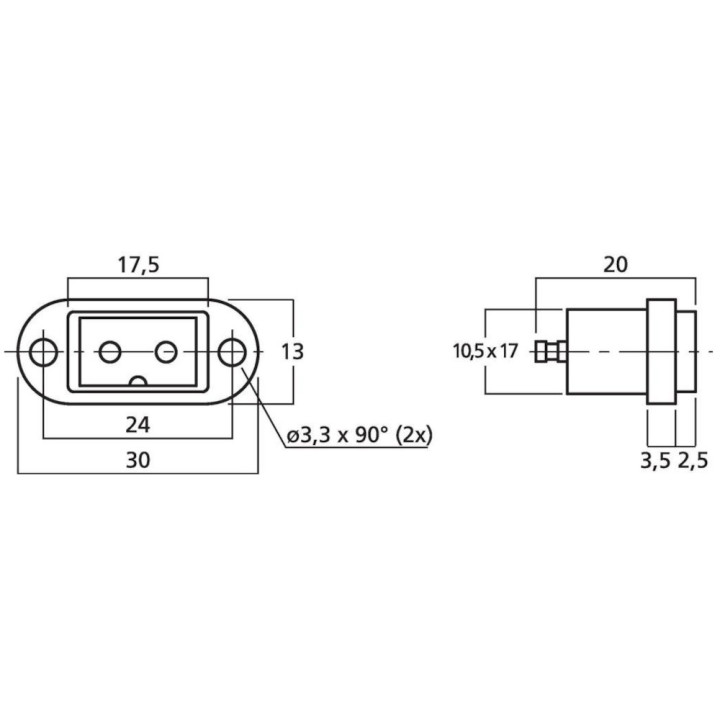 RF connector C8 AC230V/5A polarized power socket