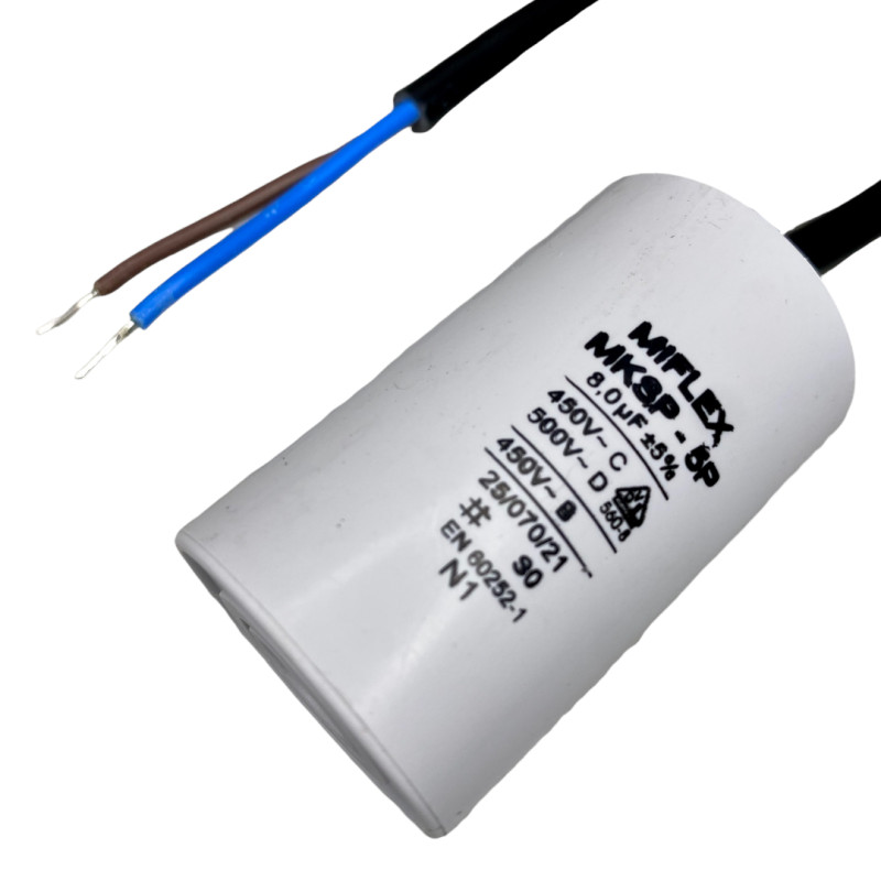 Motor capacitor MIFLEX 8uF 450Vac POLSKI