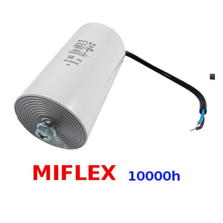 Kondensator silnikowy MIFLEX 100uF 450Vac POLSKI