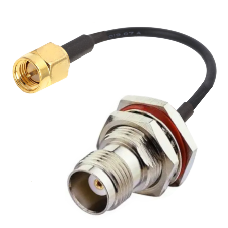 Pigtail SMA plug / TNC socket RG174 20cm