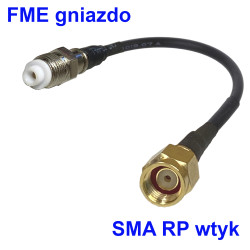 Pigtail FME socket / SMA-RP plug RG174 50cm