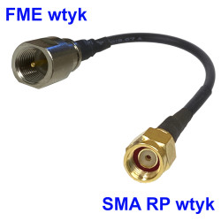 Pigtail FME plug / SMA-RP plug RG174 20cm