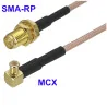 Pigtail MCX mufa ANGLE SMA-RP priza RG316 30cm