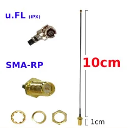 Pigtail uFL wtyk żeński SMA-RP gniazdo RF1.13 10cm