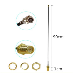 Pigtail uFL IPX - SMA-RP socket 1.13mm 90cm -3pcs