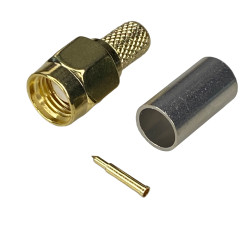 SMA plug connector for RG58 crimped cable